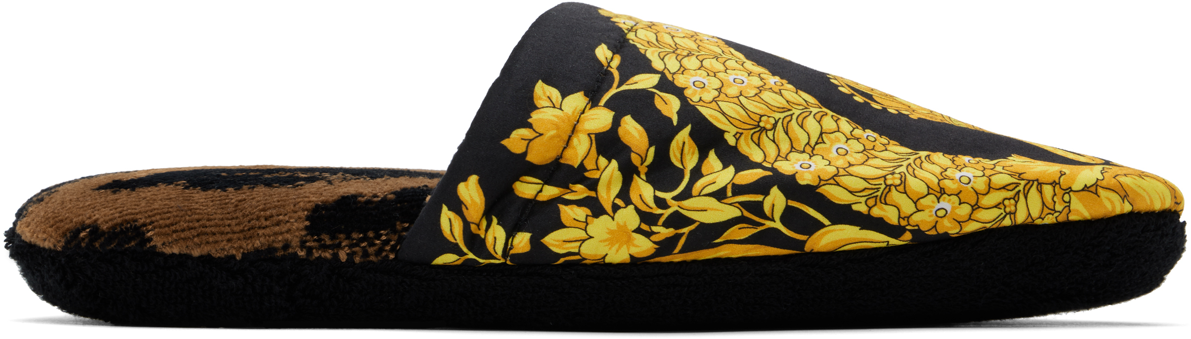 Black & Yellow 'I Heart Baroque' Slippers