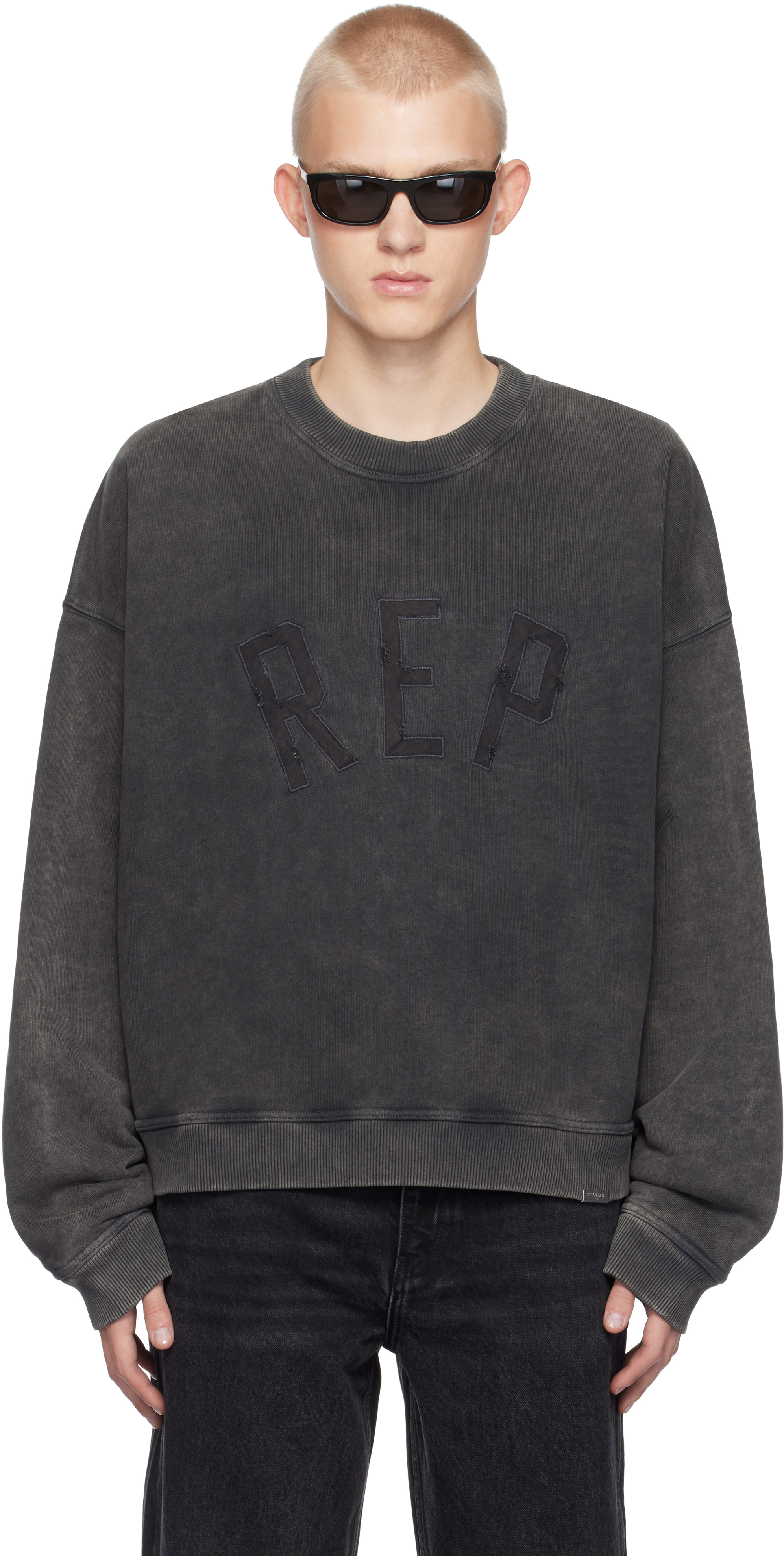 Black 'Rep' Applique Sweatshirt