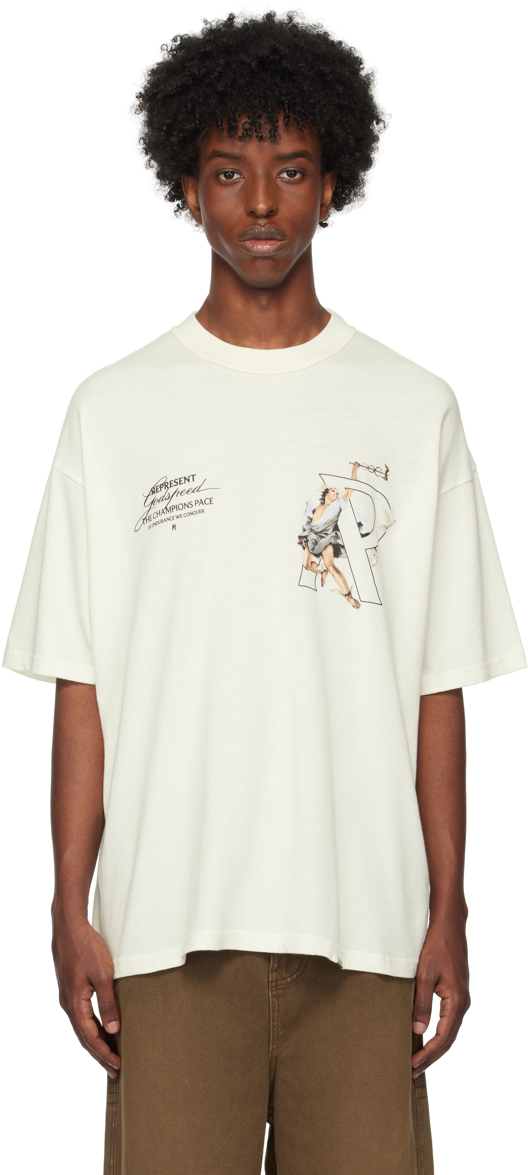 Shop Represent White Hermes T-shirt In Flat White