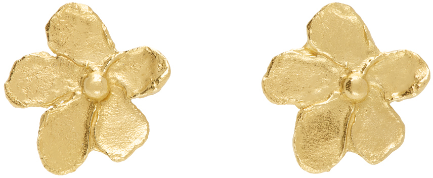 Gold Conie Vallese Edition Small Golden Flower Earrings