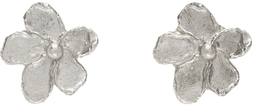 Silver Conie Vallese Edition Small Flower Earrings