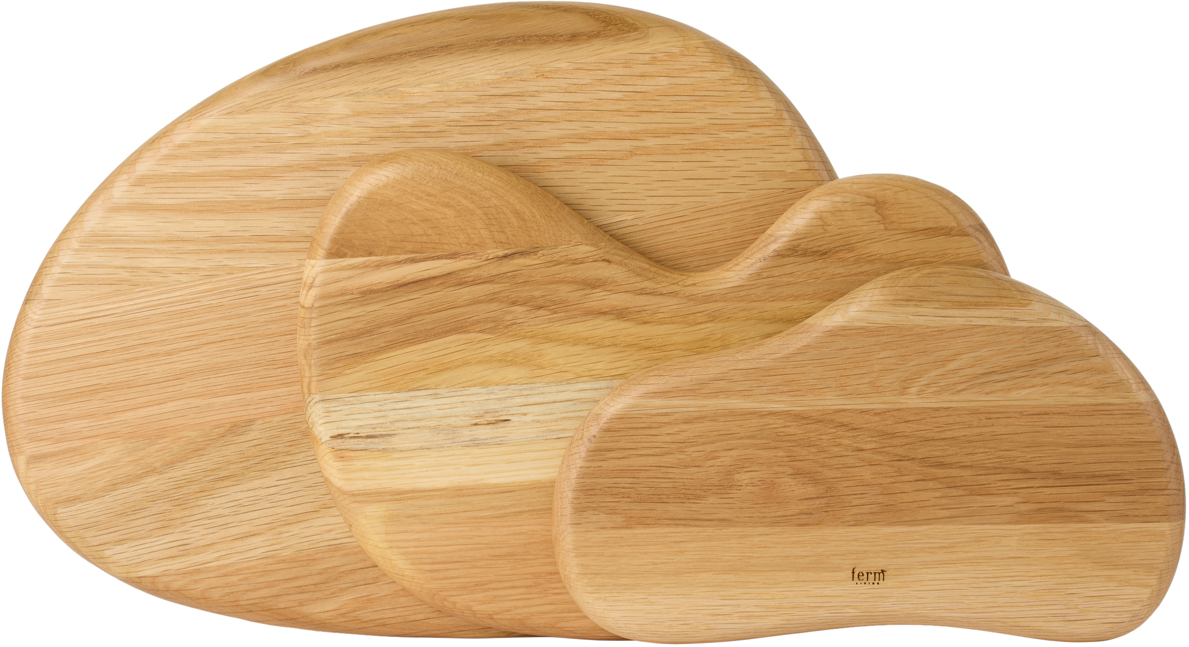 Ferm Living Oak Cairn Cutting Board Set, 3 Pcs In Oak