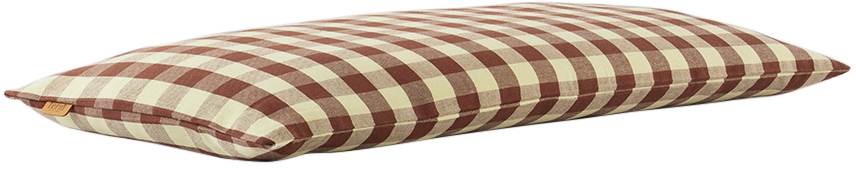 FERM LIVING BURGUNDY BOTHY CHECK CUSHION