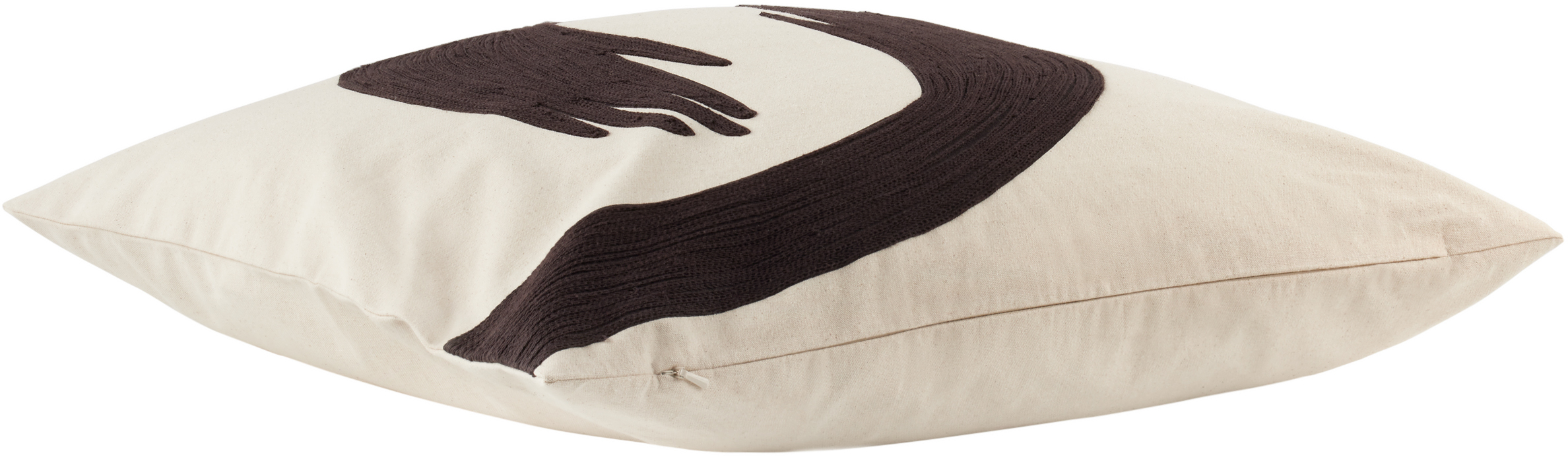 FERM LIVING OFF-WHITE & BROWN POSE CUSHION