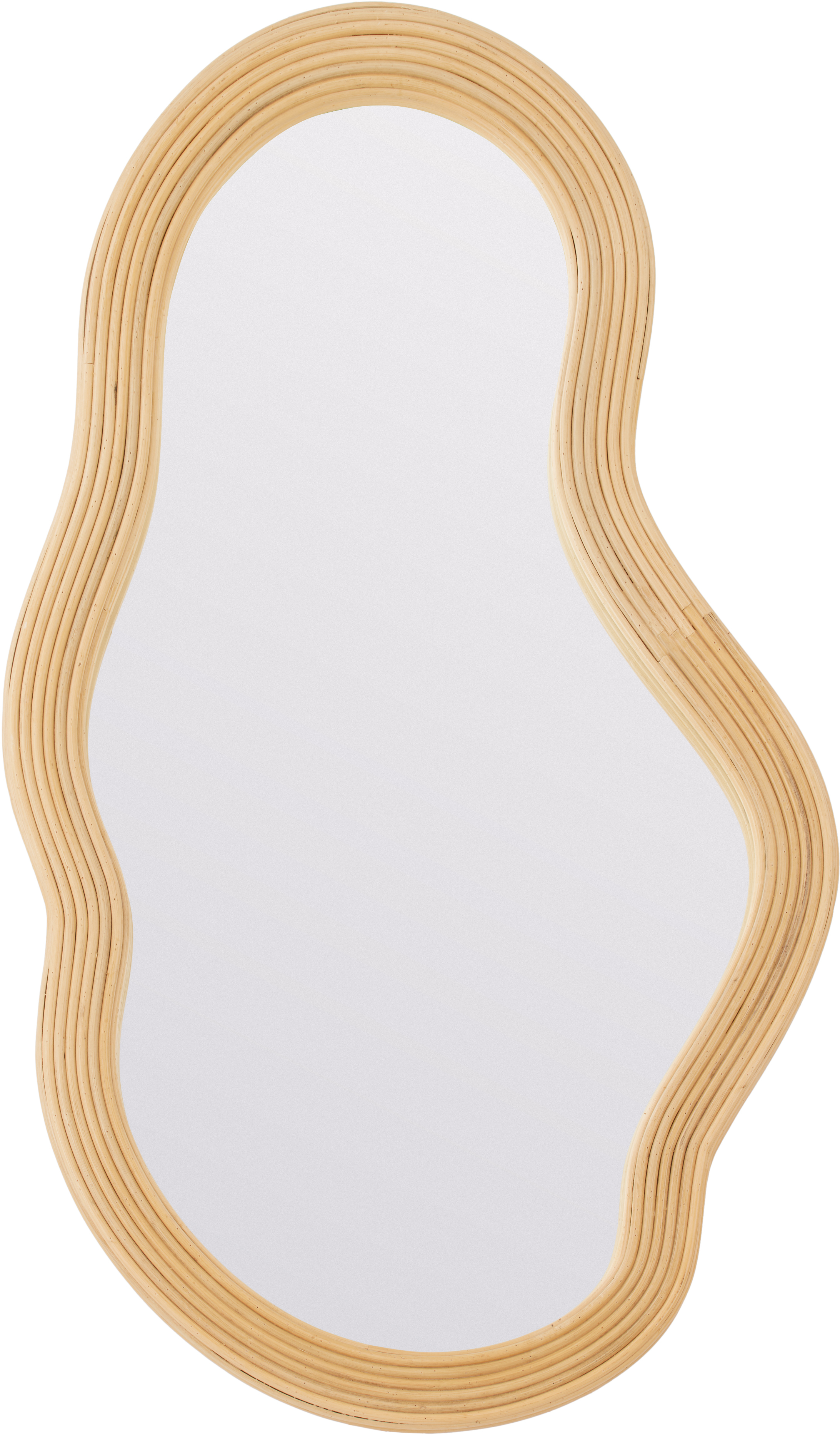 Ferm Living Beige Pond Rattan Medium Mirror In Natural