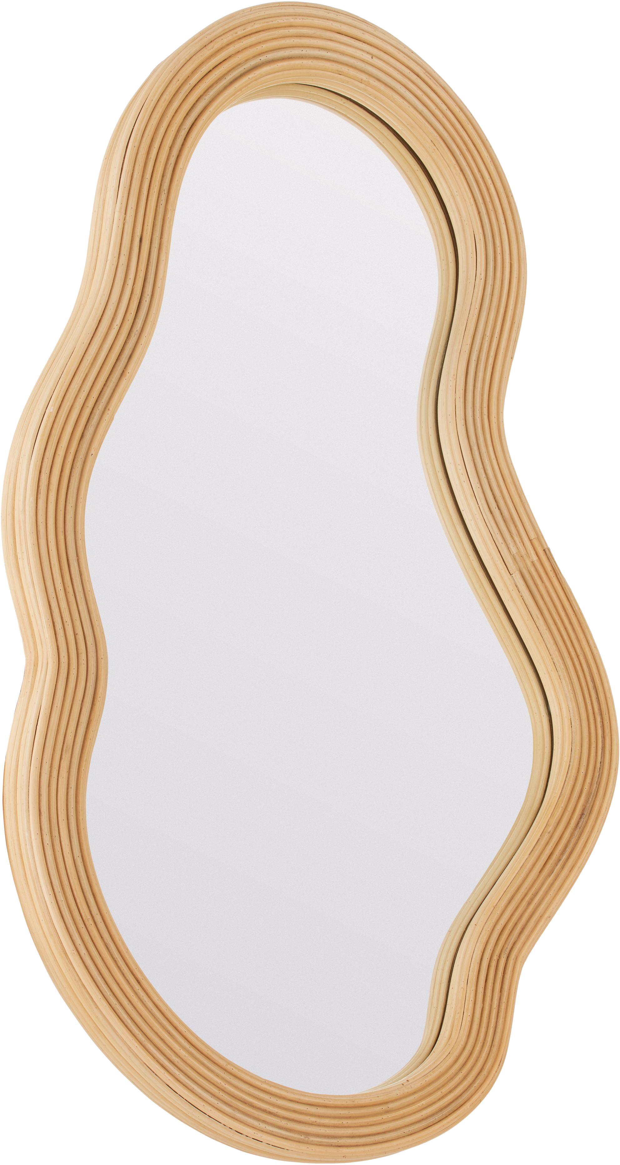 Ferm Living Beige Pond Rattan Medium Mirror In Natural