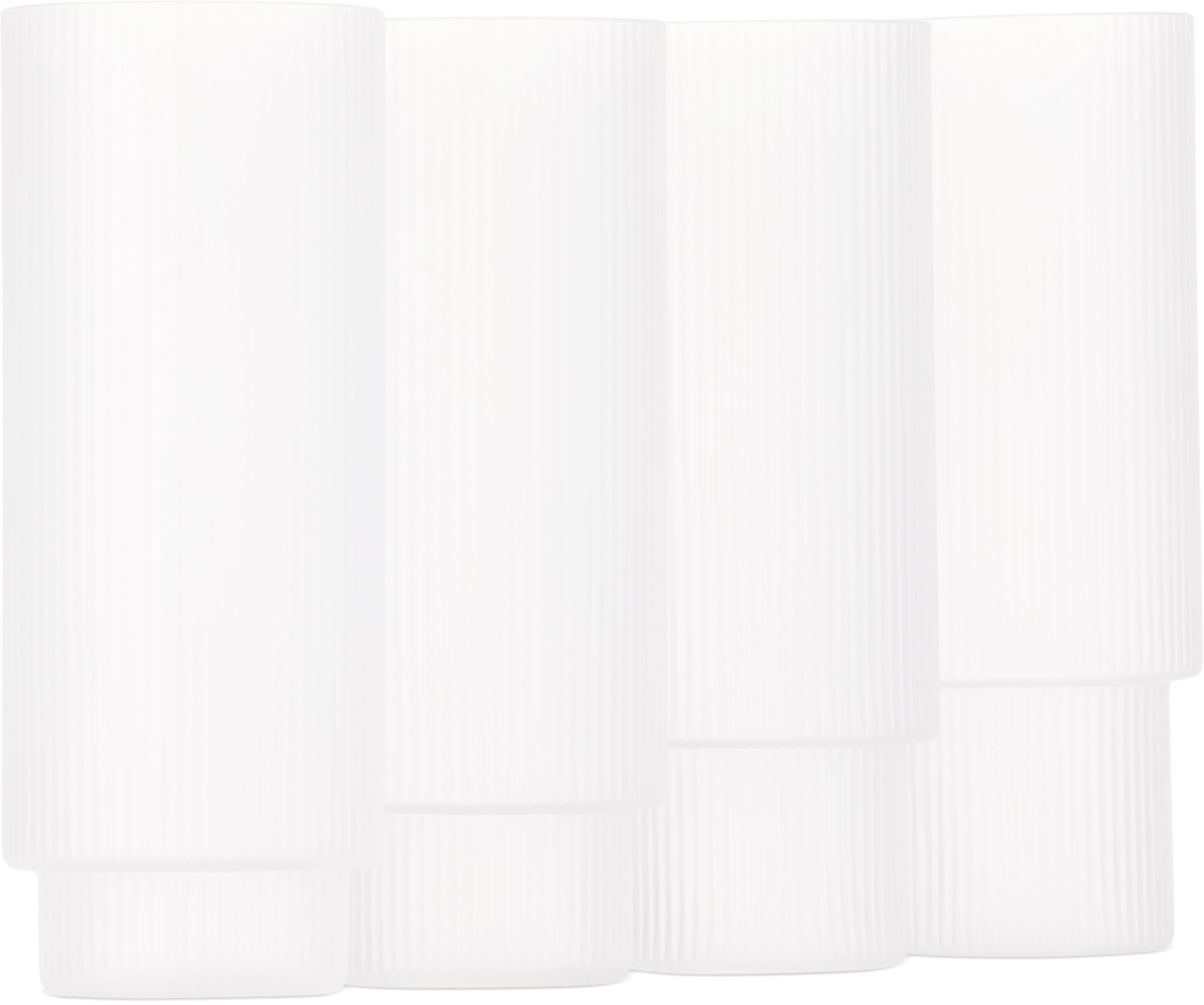 Ferm Living Ripple Long Drink Glasses Set, 4 Pcs In Frosted