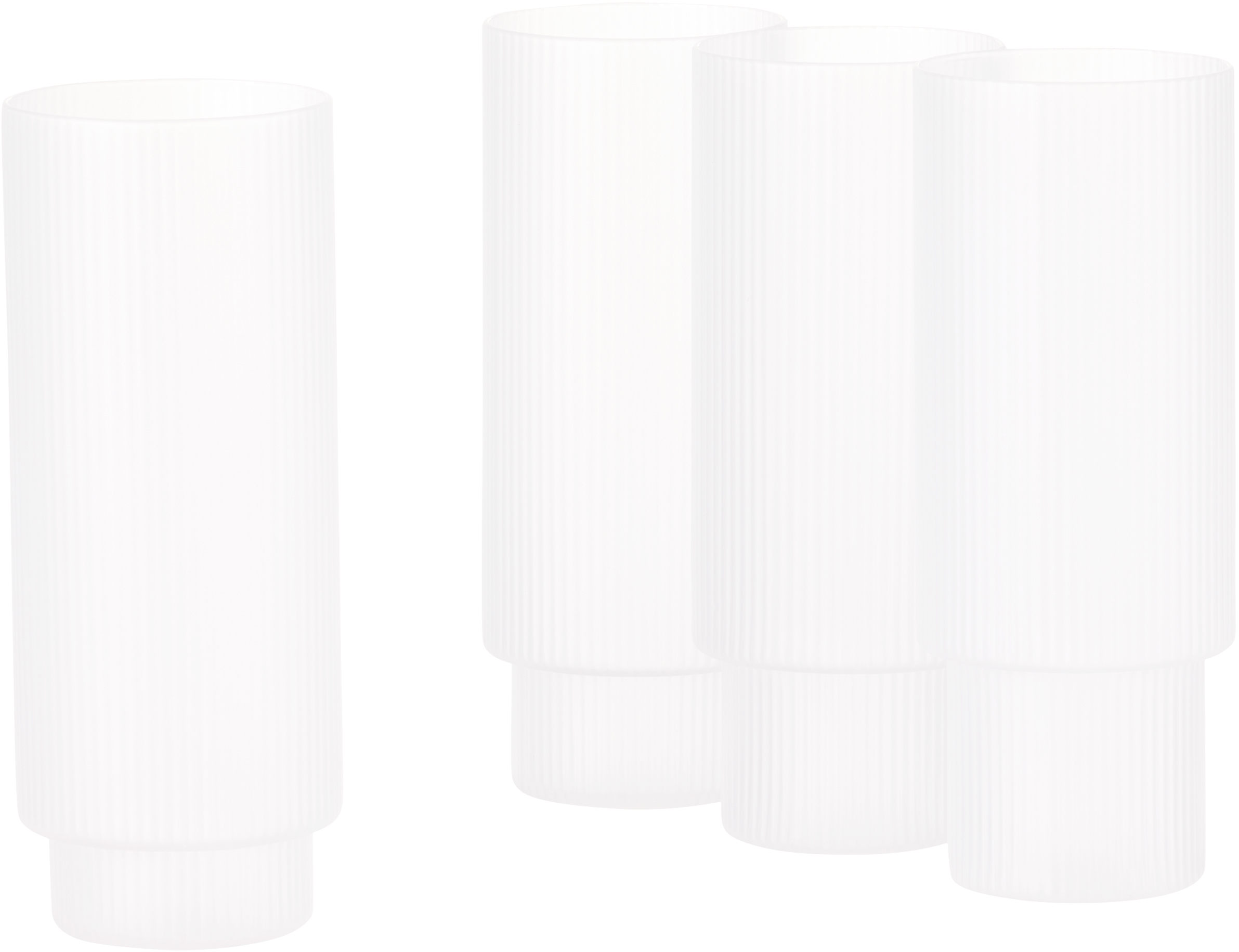 Ferm Living Ripple Long Drink Glasses Set, 4 Pcs In Frosted