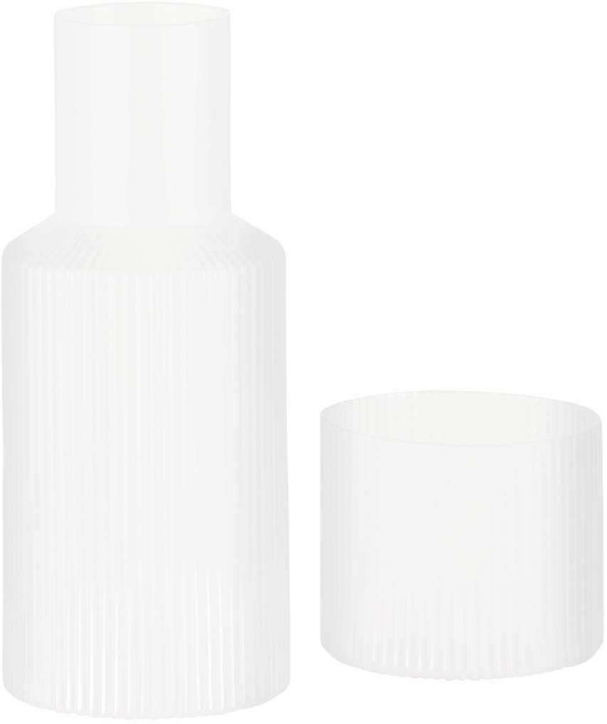 Ferm Living Small Ripple Carafe Set In Frosted