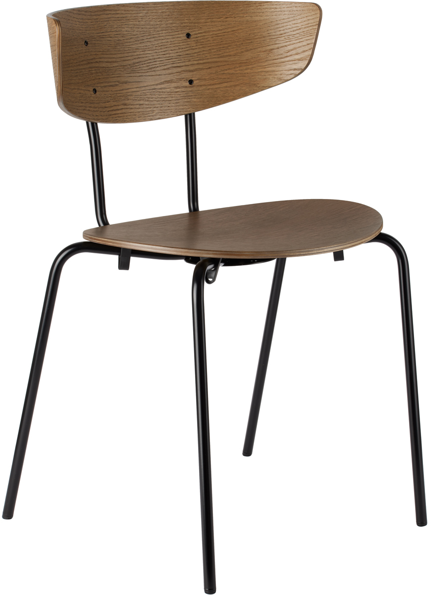 Ferm Living Black & Brown Herman Dining Chair In Dark Stained Oak