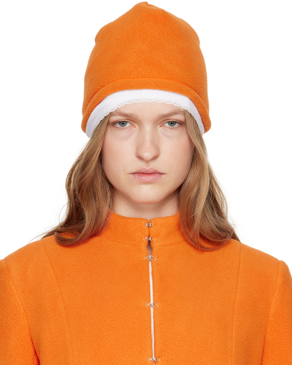 Orange Fleece Beanie