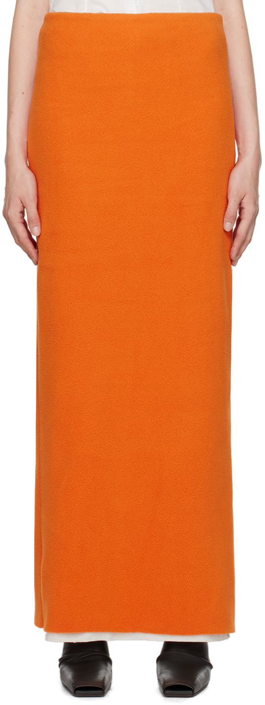 SSENSE Exclusive Orange Fleece Maxi Skirt