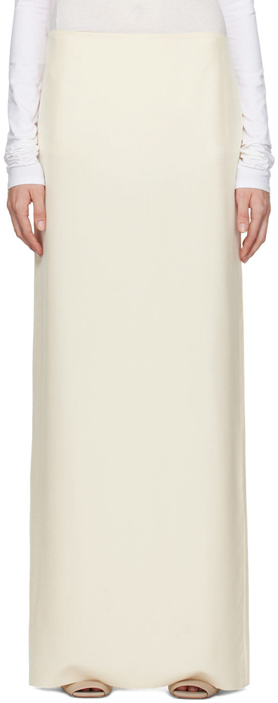 Beige Straight Maxi Skirt