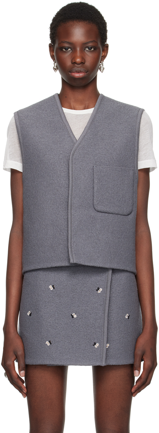 Shop Rier Gray Walker City Vest In Castelrock Felted