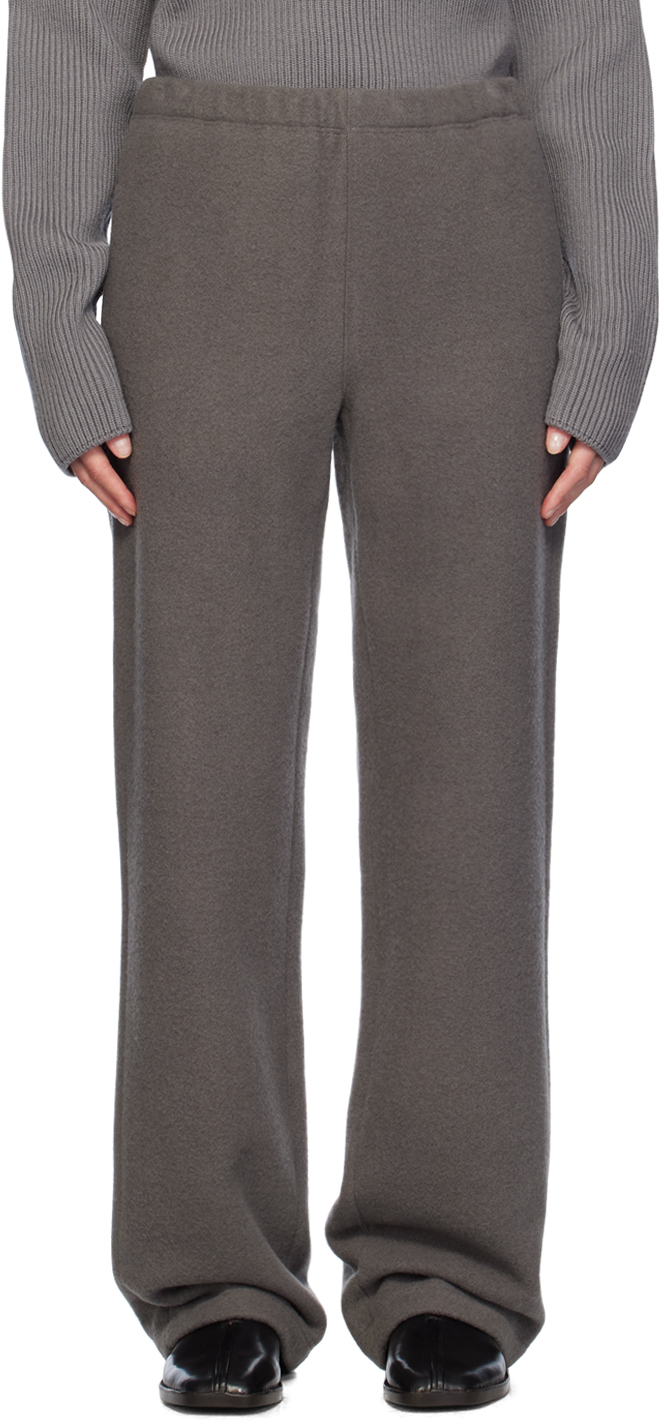 Shop Rier Gray Fleece Trousers In Castlerock