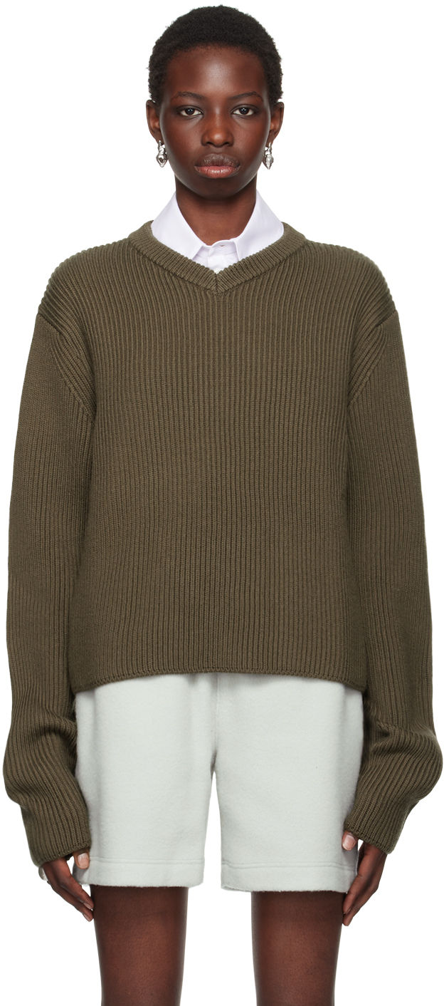 RIER BROWN VIRGIN WOOL SWEATER 