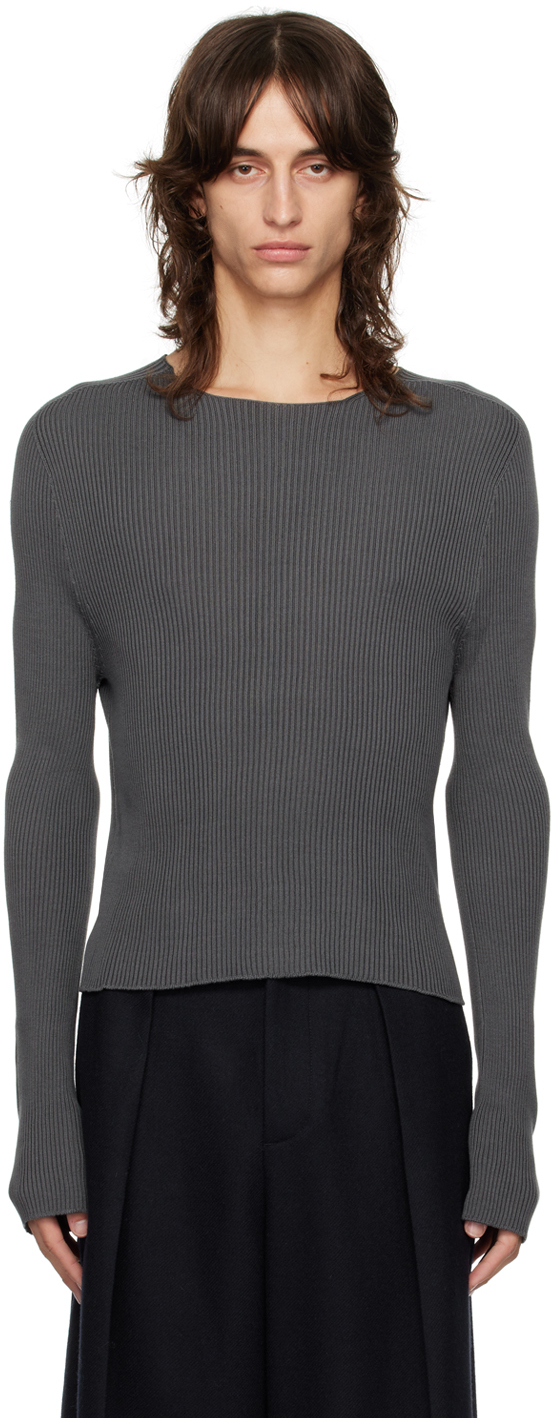 Gray Round Neck Sweater