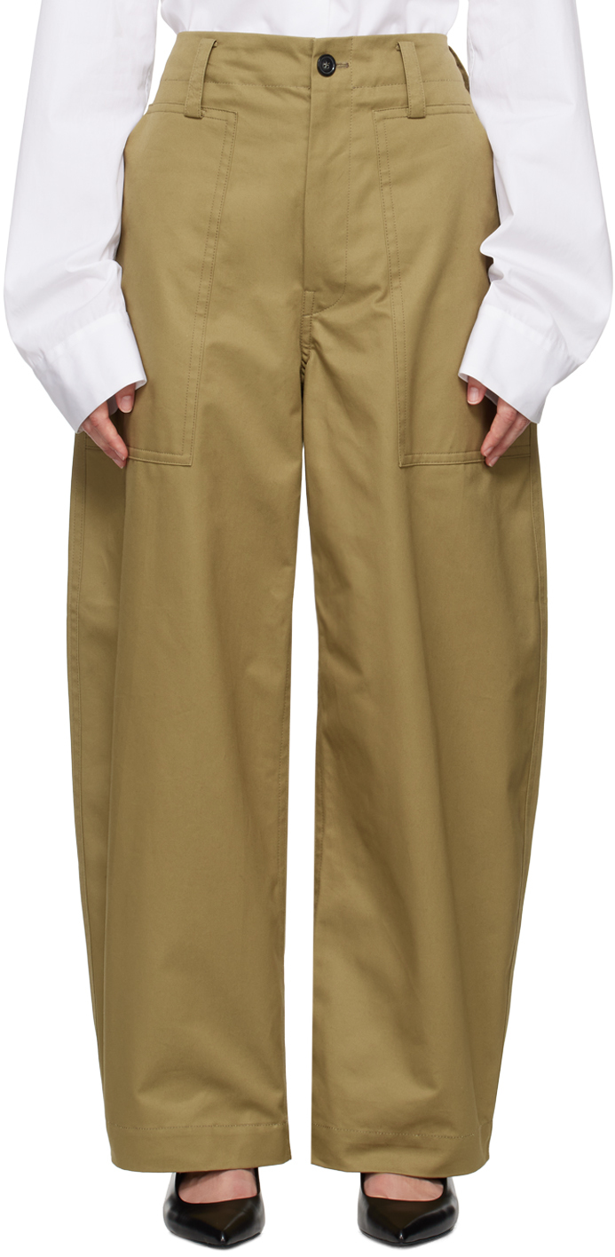 Shop Sofie D'hoore Khaki Phoenix Trousers In Pepper