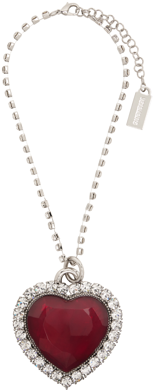 最も  VETEMENTS: シルバー 日本 SSENSE | ネックレス Heart Crystal Giant アクセサリー