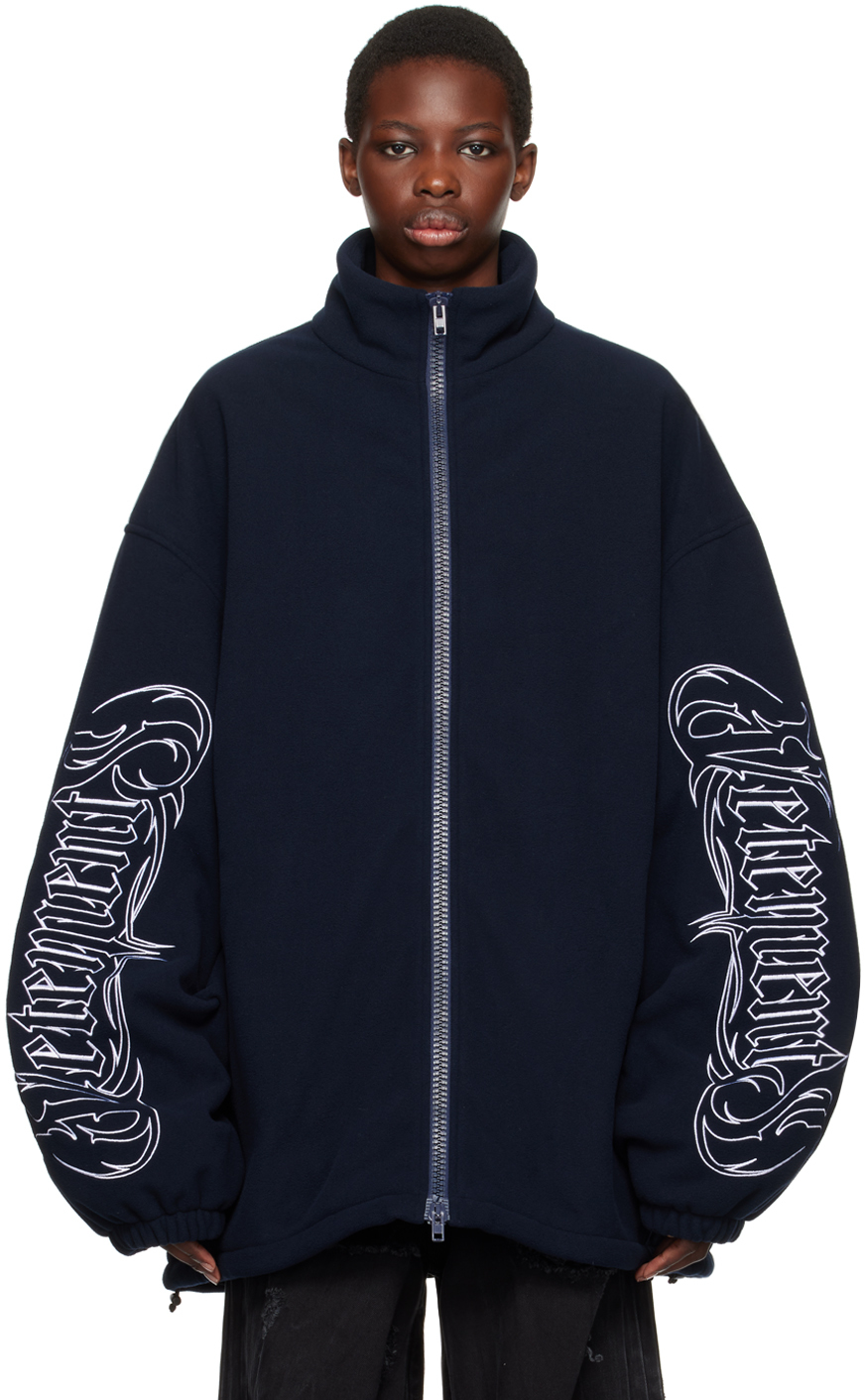 Navy Metal Logo Jacket