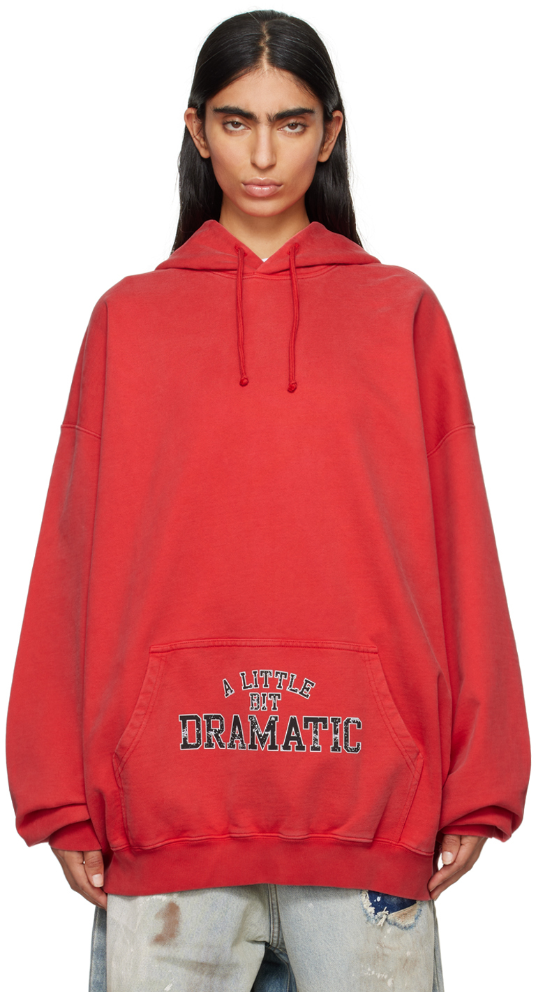 VETEMENTS RED 'A LITTLE BIT DRAMATIC' HOODIE 