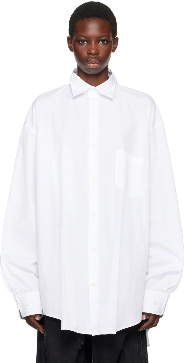 White Front-Back Classic Shirt by VETEMENTS on Sale