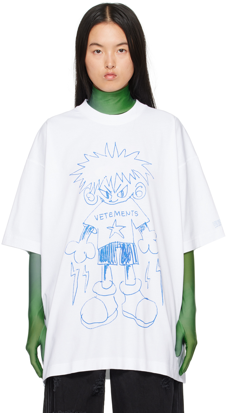 VETEMENTS WHITE DRAWING T-SHIRT 