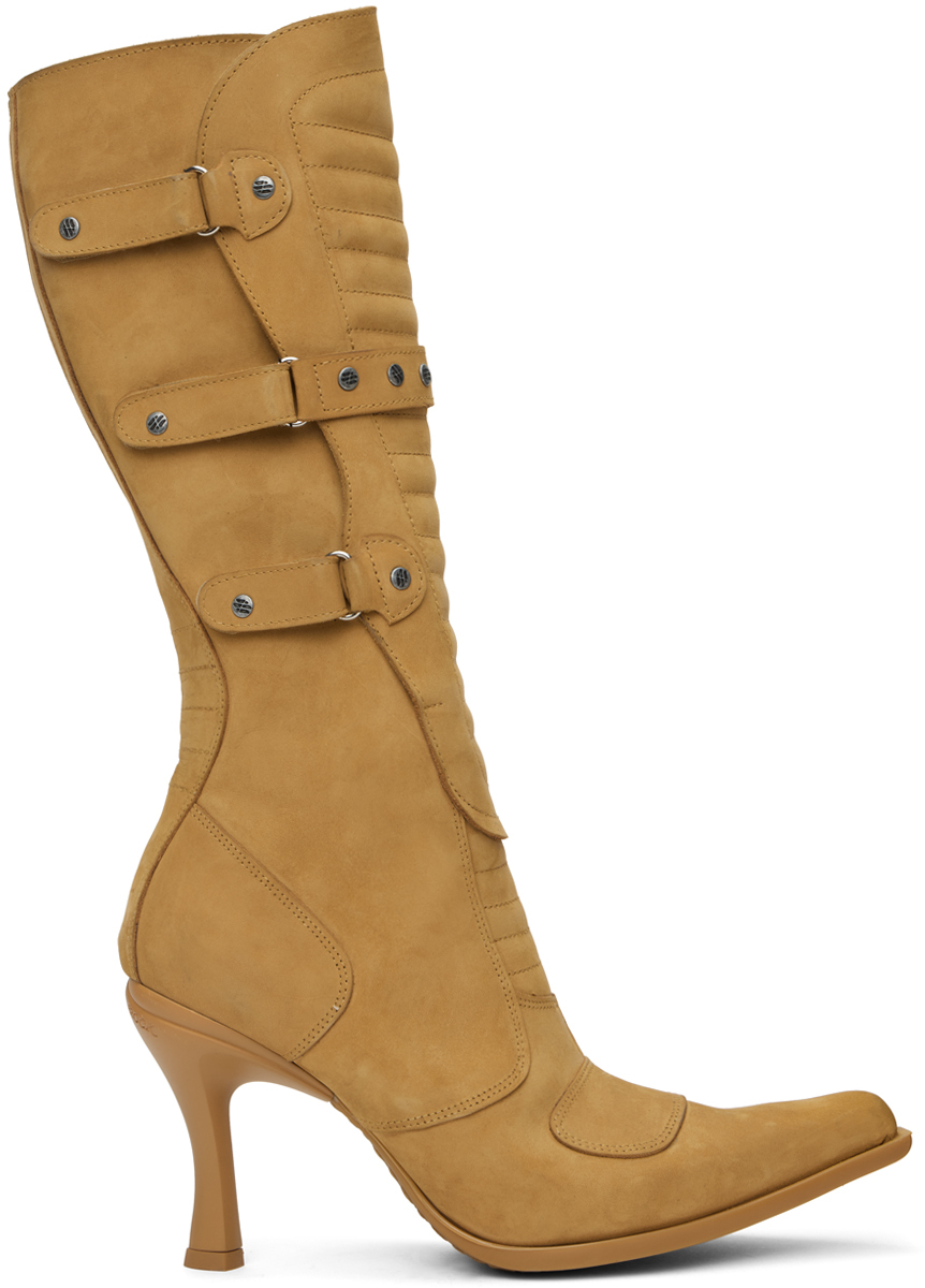 Tan New Rock Edition Biker Heeled Boots