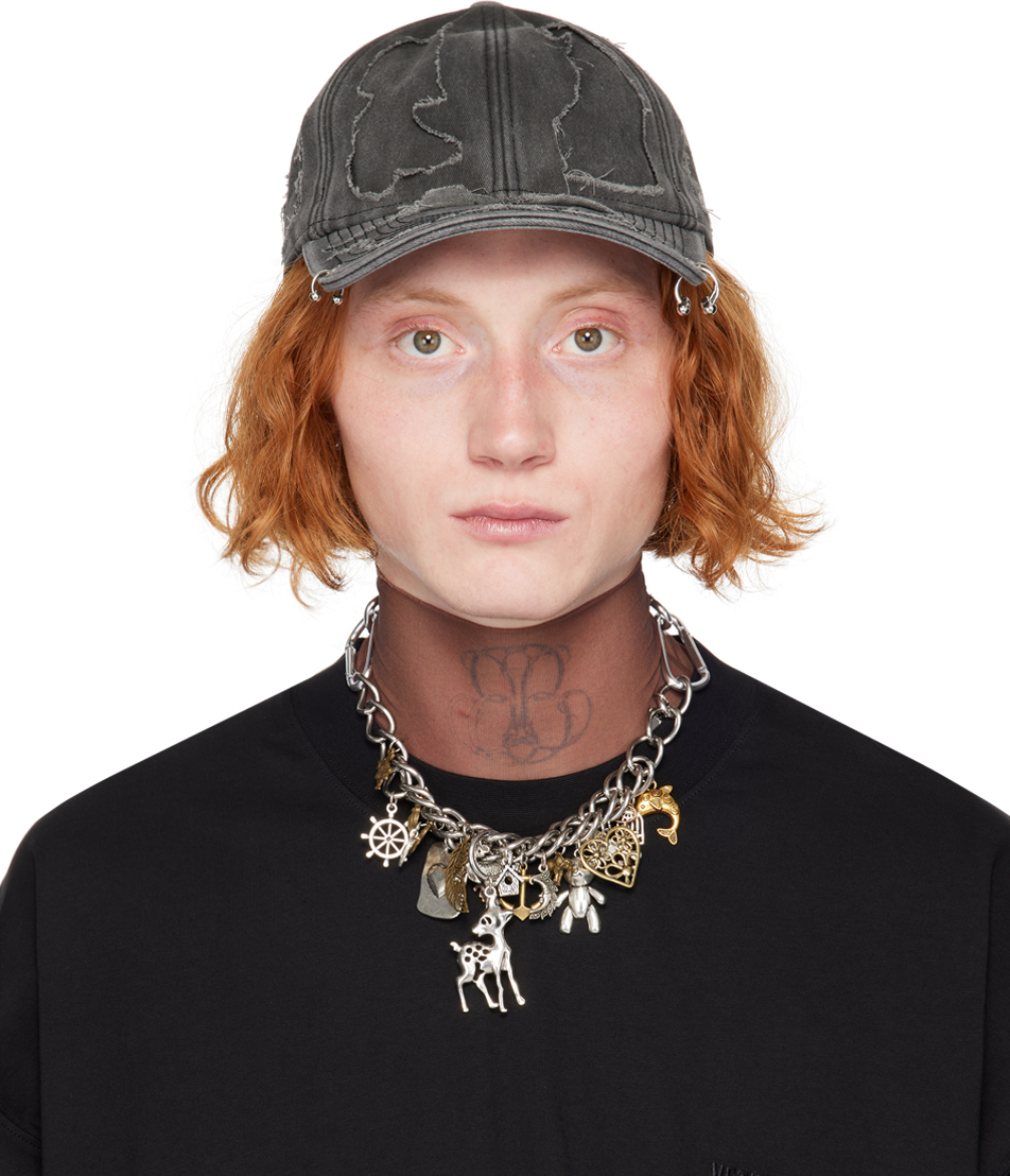 Shop Vetements ブラック Fully Distressed Piercing キャップ In Black