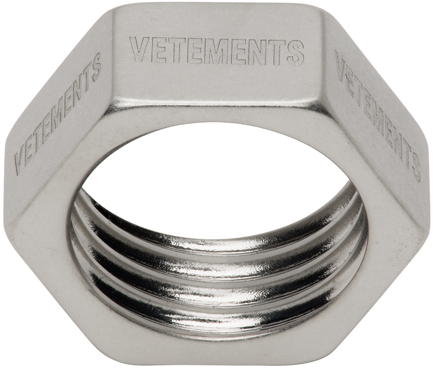 Silver Thin Nut Ring by VETEMENTS on Sale