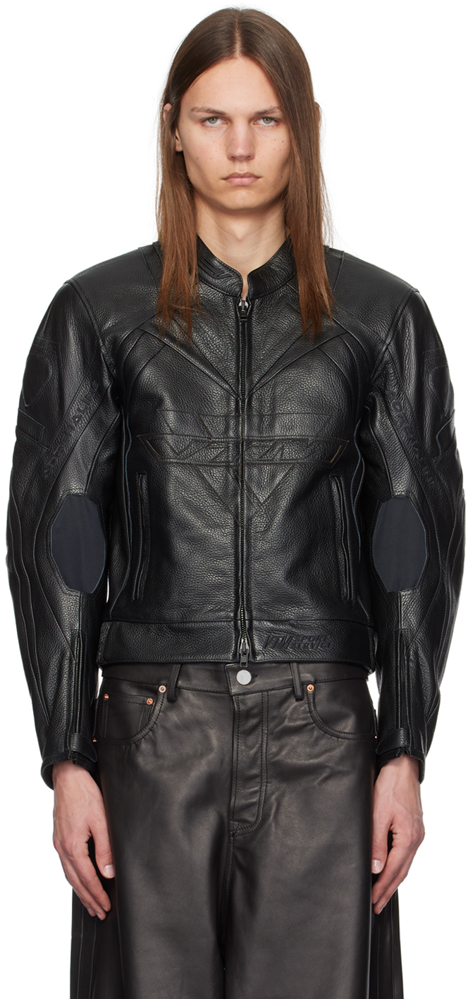 【関税込み】VETEMENTS ブラック Pro Racing レザージャケット VETEMENTS Black Pro Racing Leather Jacket Vetements