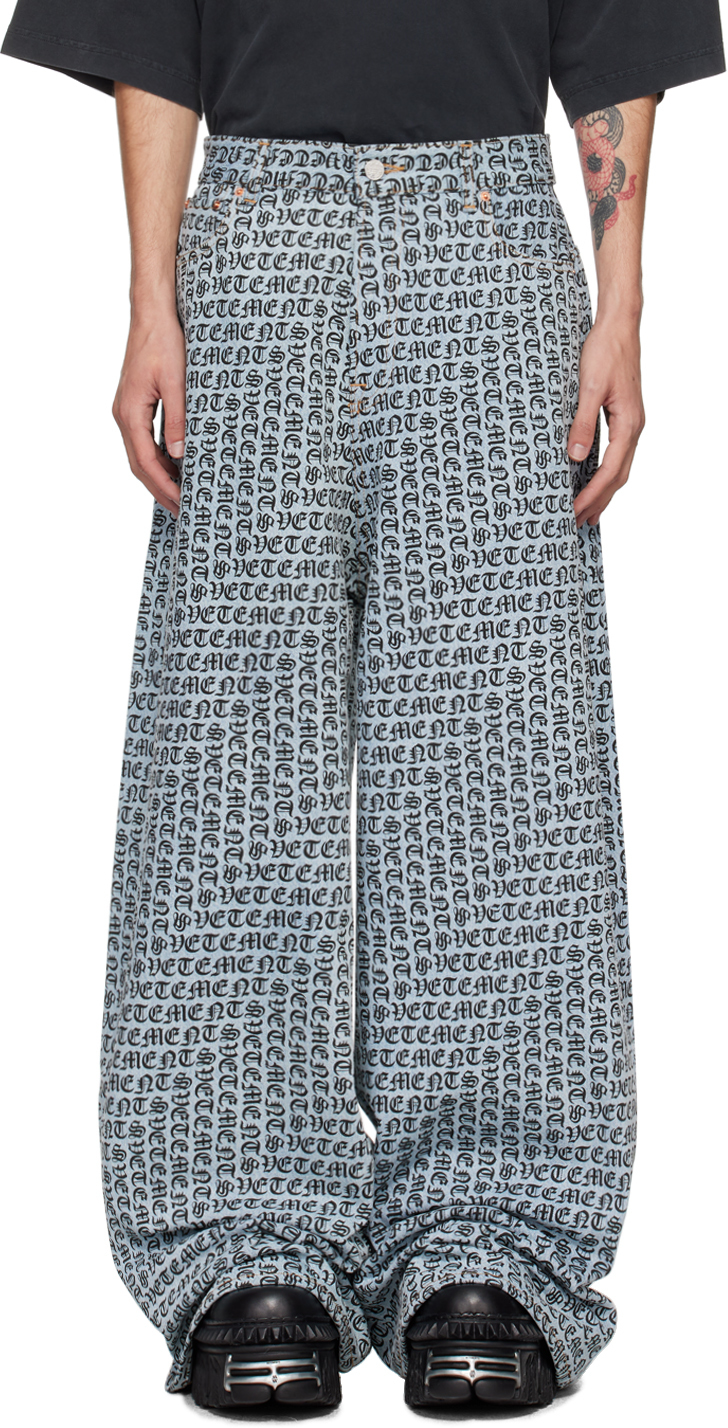 VETEMENTS ブルー＆ブラック Big Shape ジーンズ VETEMENTS Big Shape ジーンズ | ブルー | FARFETCH JP