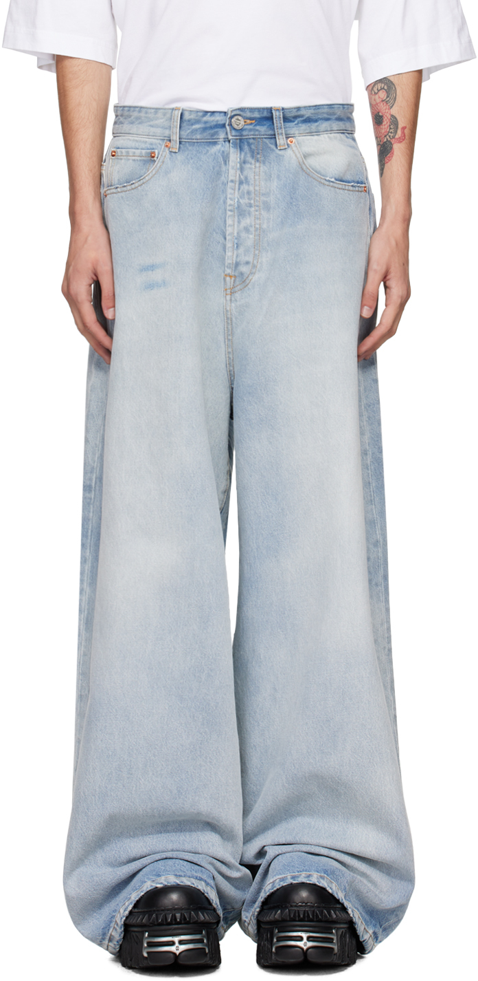 VETEMENTS BLUE BIG SHAPE JEANS 