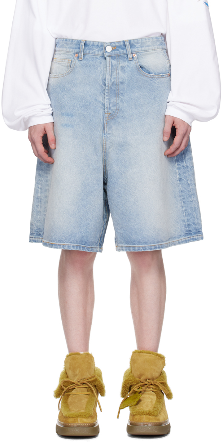 Blue Big Shape Denim Shorts