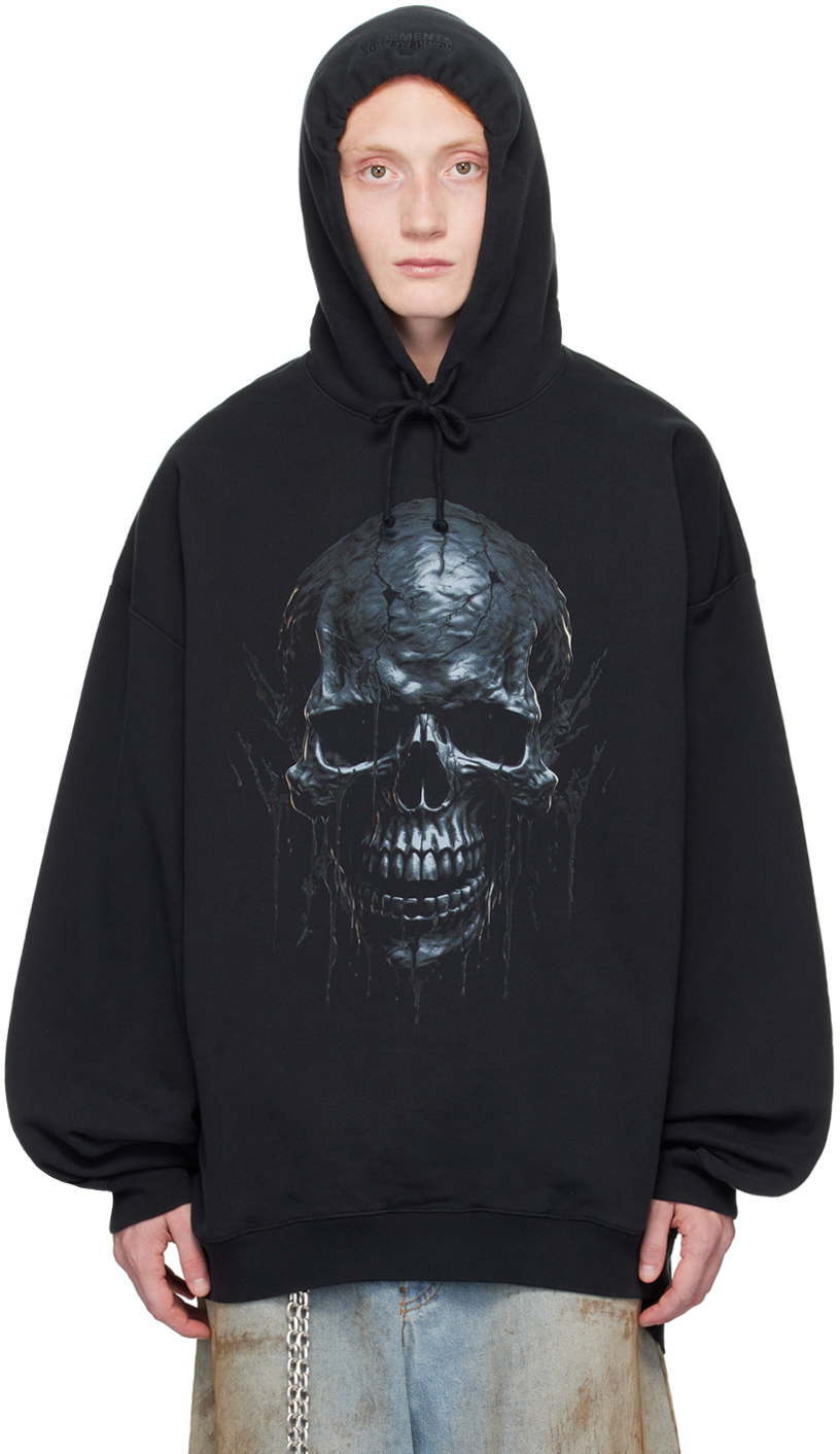 Black Skull Metal Hoodie