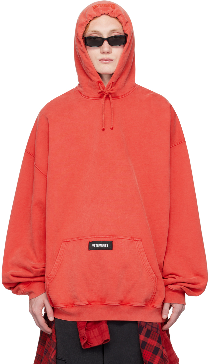 Red Woven Label Hoodie