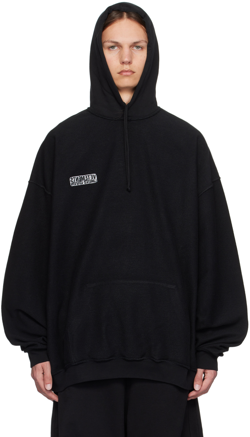 Black Inside-Out Label Hoodie