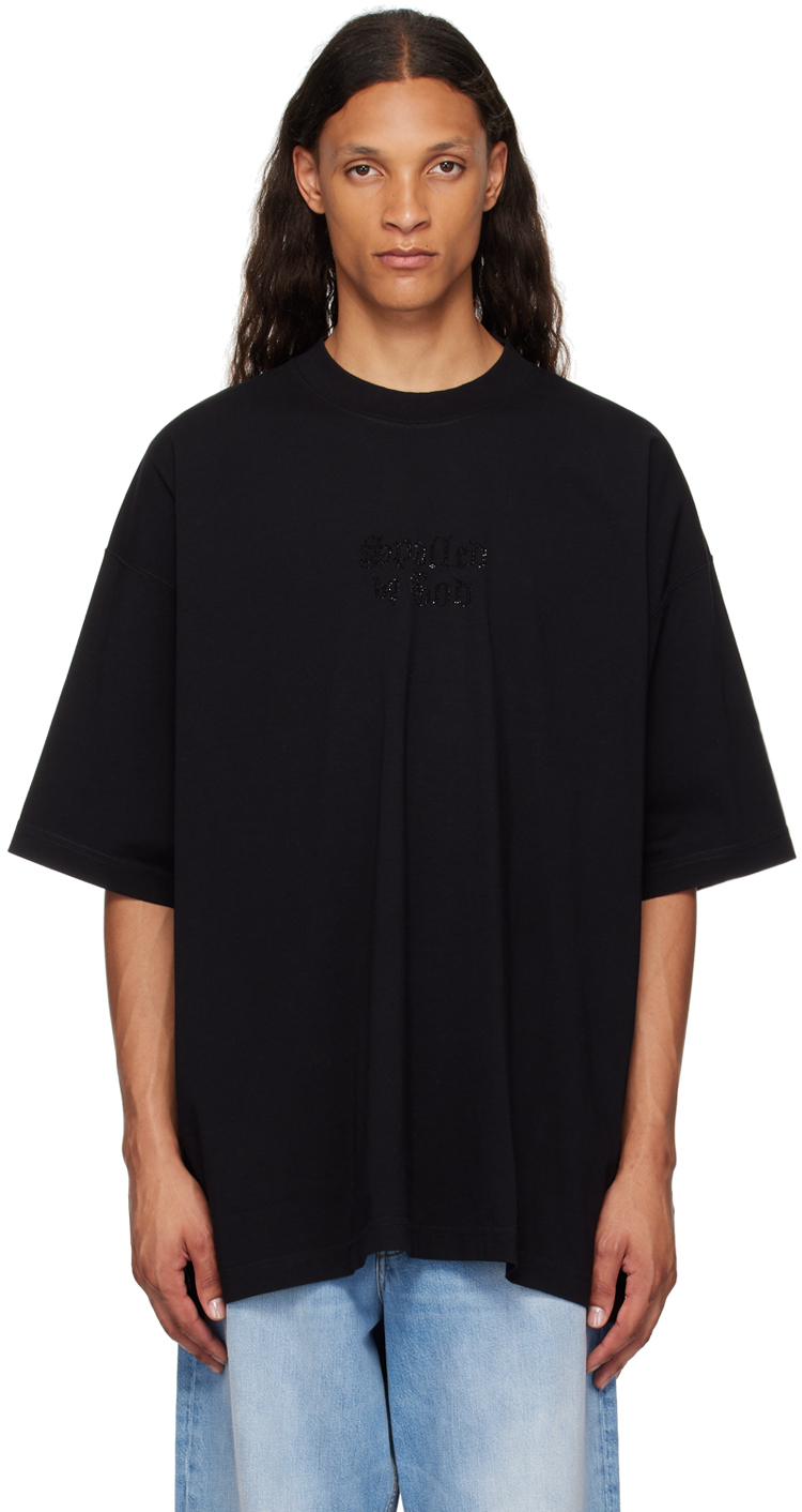 Vetements Black 'spoiled By God' T-shirt