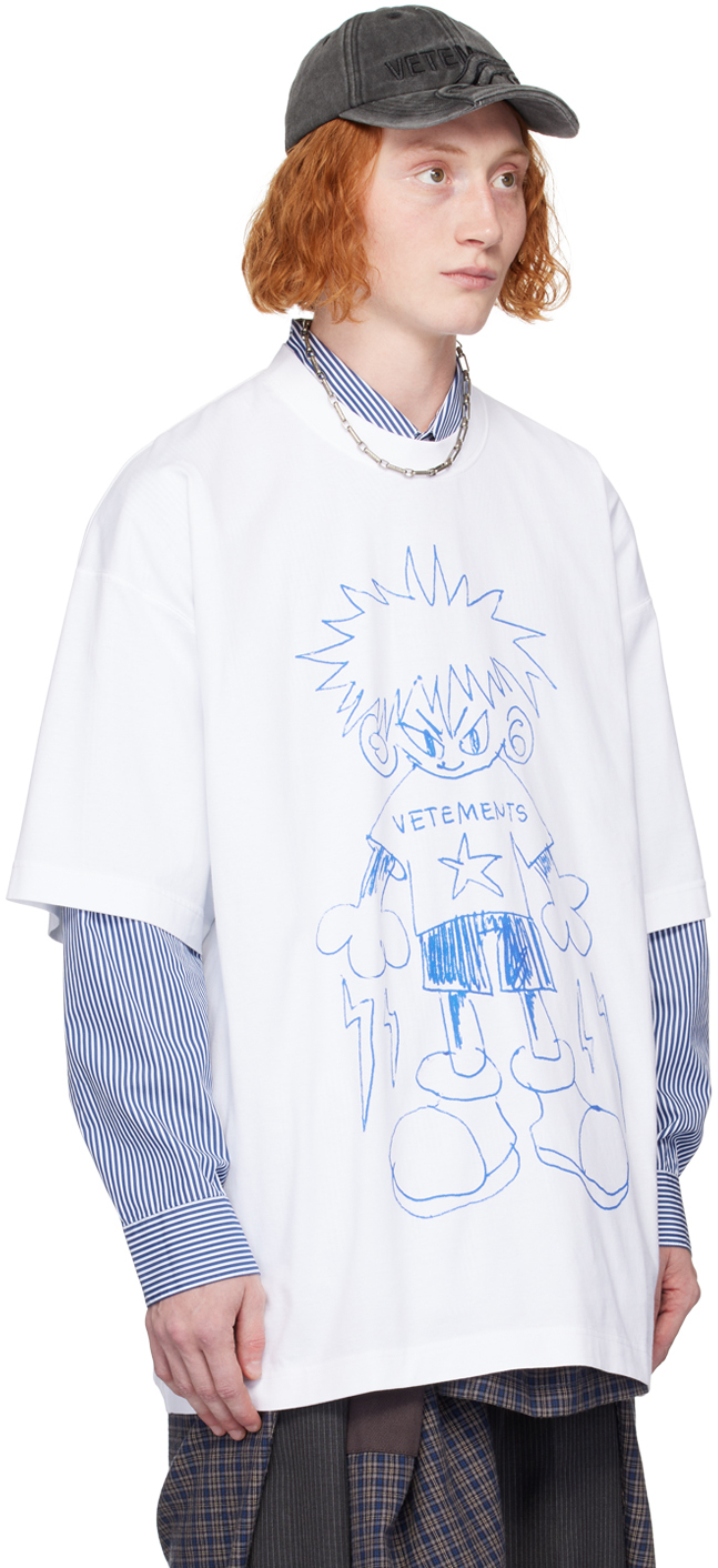 VETEMENTS WHITE DRAWING T-SHIRT
