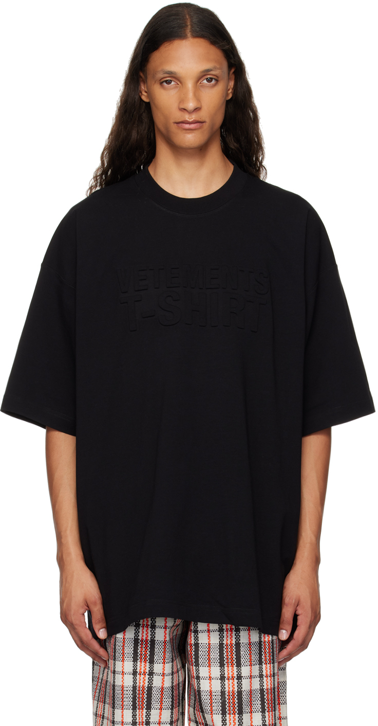 Shop Vetements Black Illusion Logo T-shirt