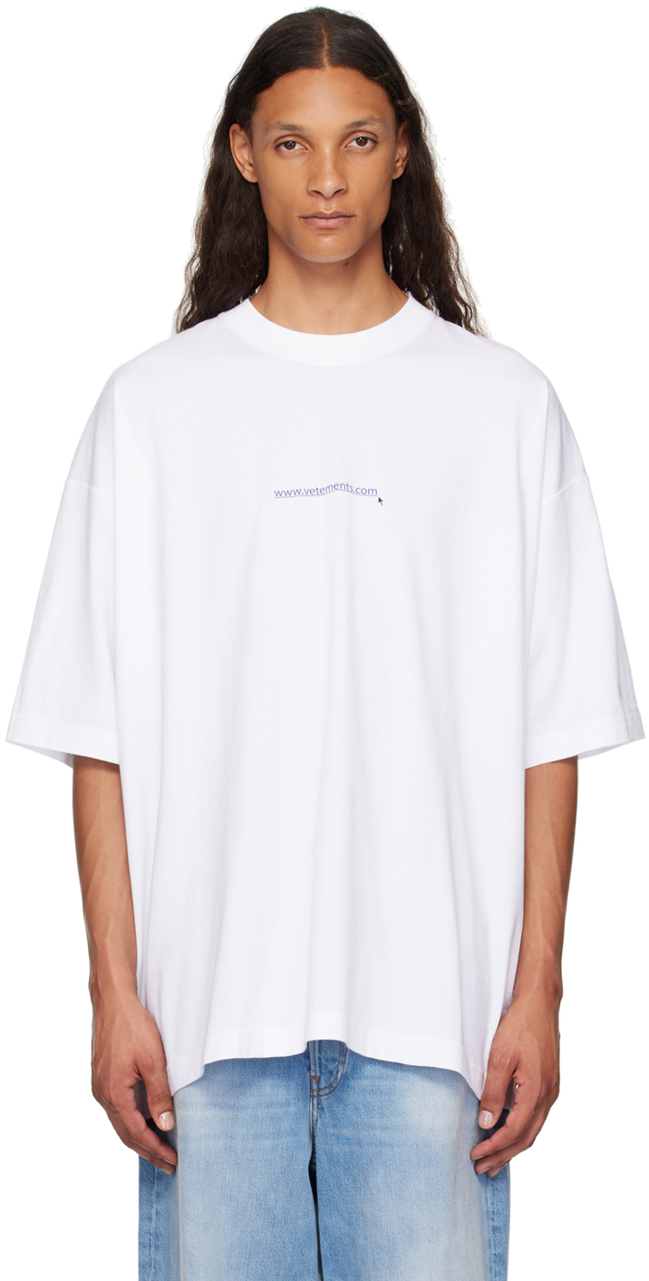 Shop Vetements White Website Logo T-shirt