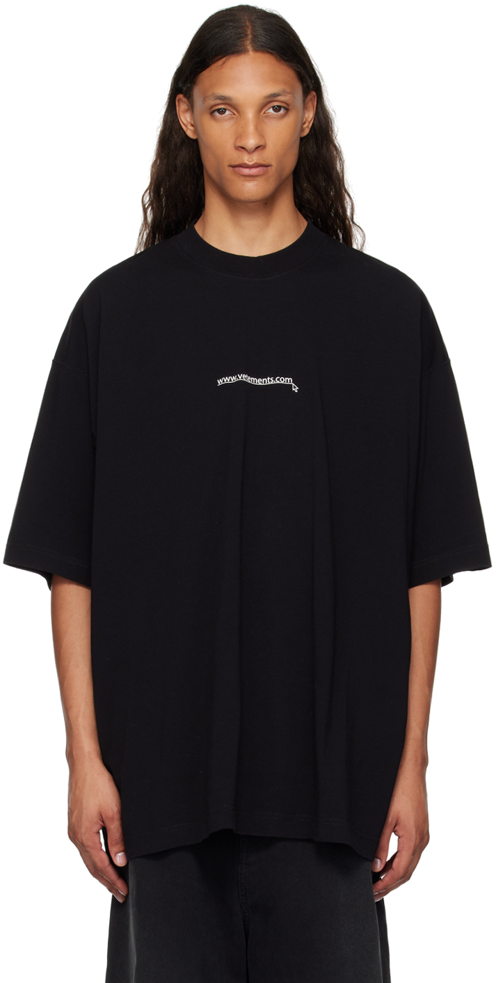 Shop Vetements Black Website Logo T-shirt