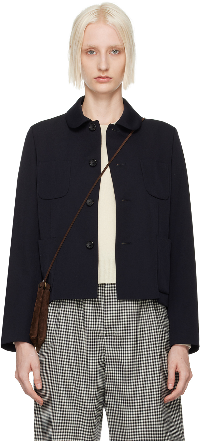 Navy Peter Pan Collar Jacket