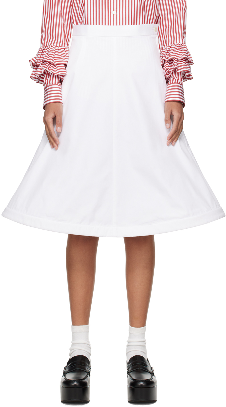 Shop Comme Des Garcons Girl White Wire Midi Skirt In 1 White