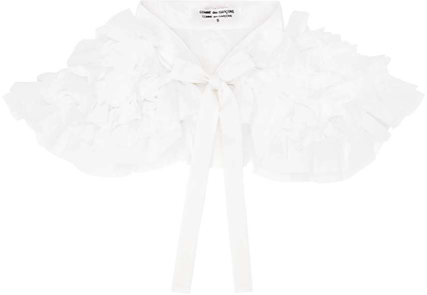 Shop Comme Des Garçons Comme Des Garçons White Garment-washed Collar In 2 White/white