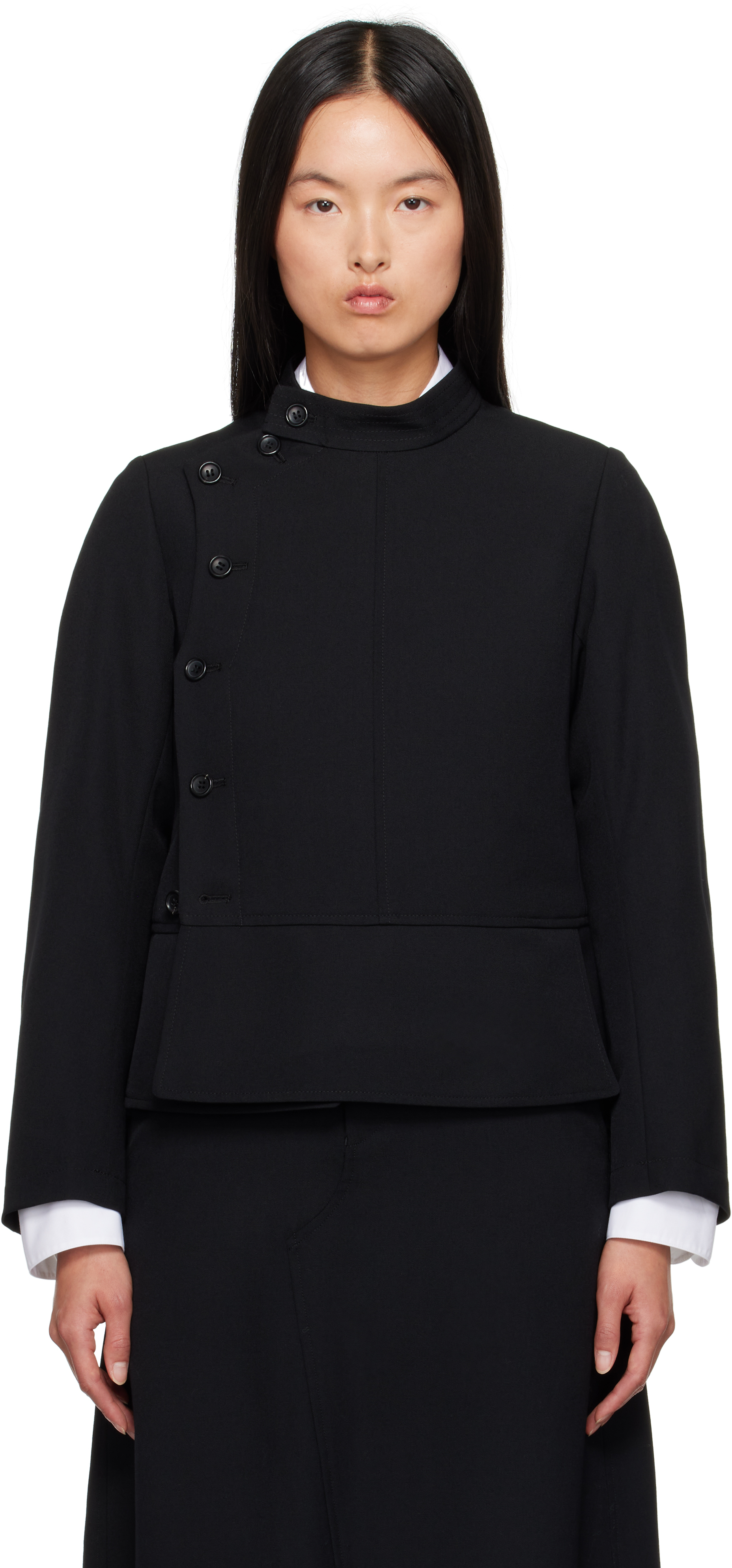 Comme Des Garçons Comme Des Garçons Black Gabardine Jacket In 1 Black