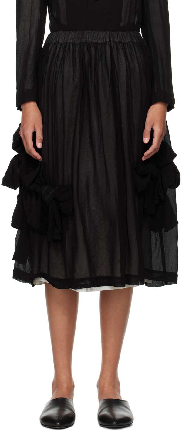 Comme des Garçons Comme des Garçons: Black Bow Midi Skirt | SSENSE