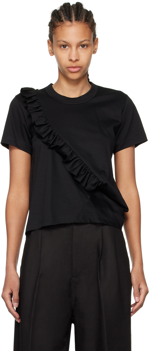 Black Ruffled T-Shirt