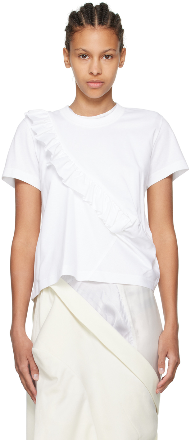 White Ruffled T-Shirt