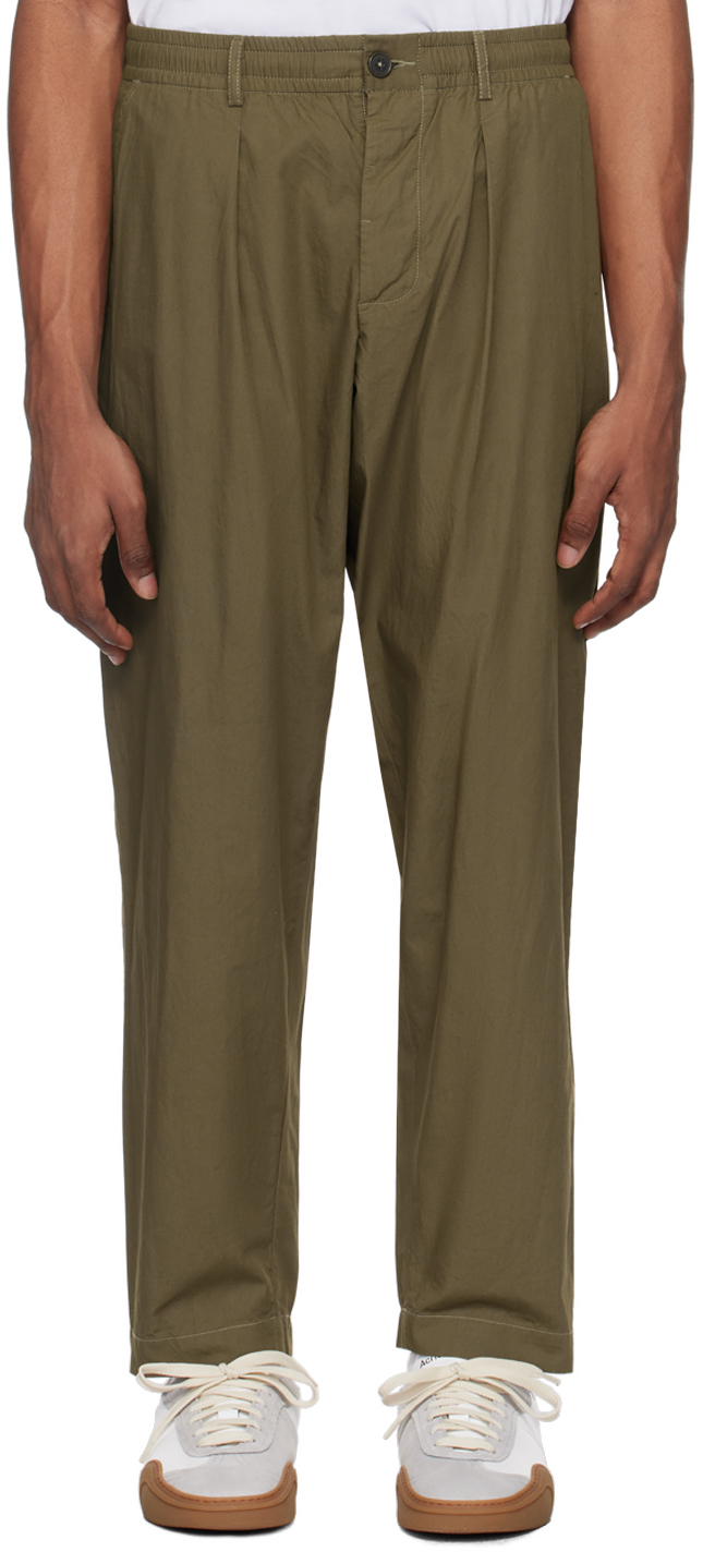 Khaki Pleated Trousers